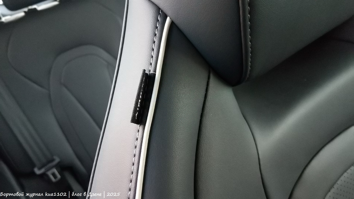 На передних креслах тоже можно обнаружить ярлычок наличия подушки безопасности, по этой причине нельзя одевать чехлы на передние сиденья. Автор фотографии kua1102