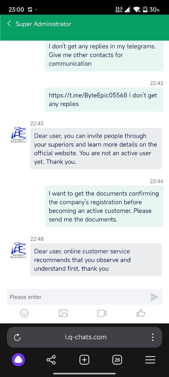 ByteEpic failed to provide any of these documents when I requested them.
