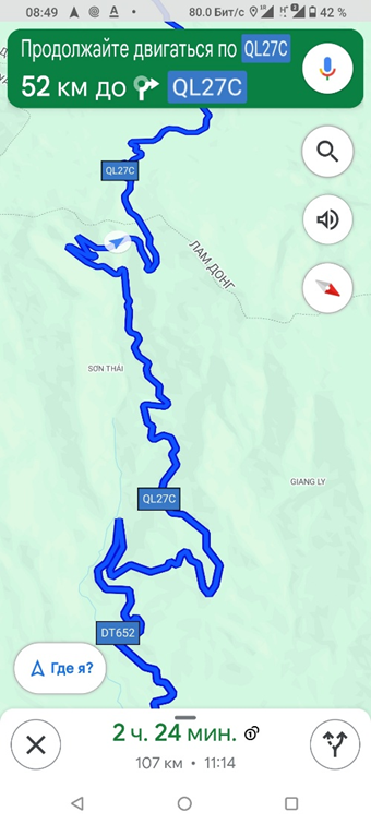 Схема трассы на карте