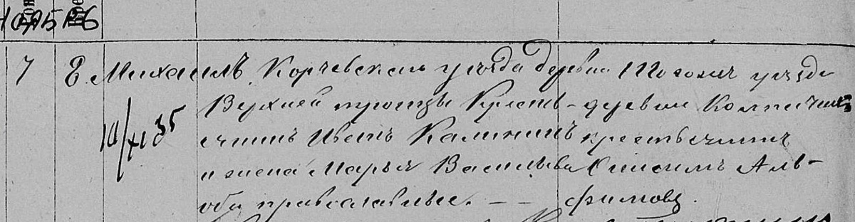 Метрическая книга церкви села Матино 1875 г.
