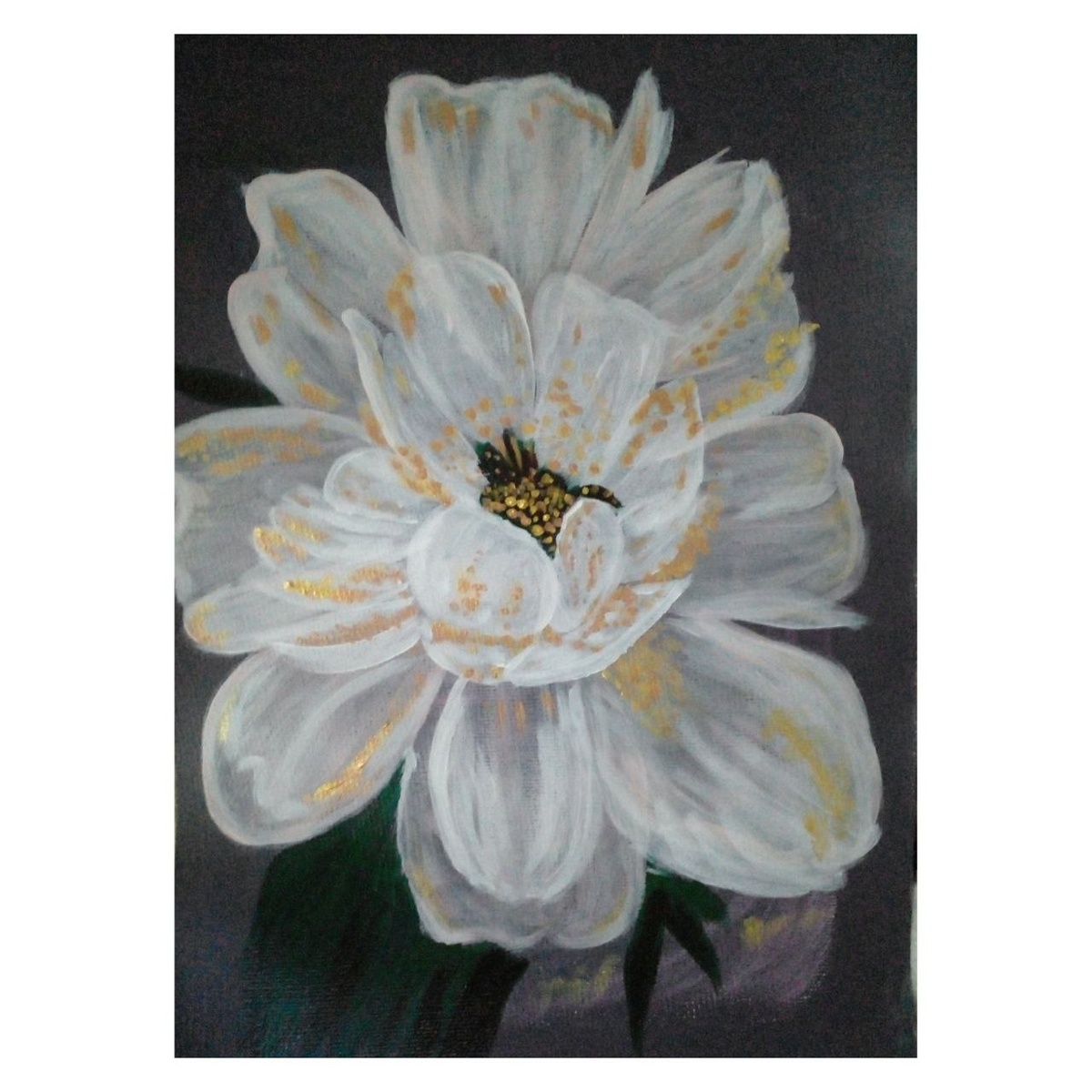 Белый пышный пион по МК А.Озеровой.