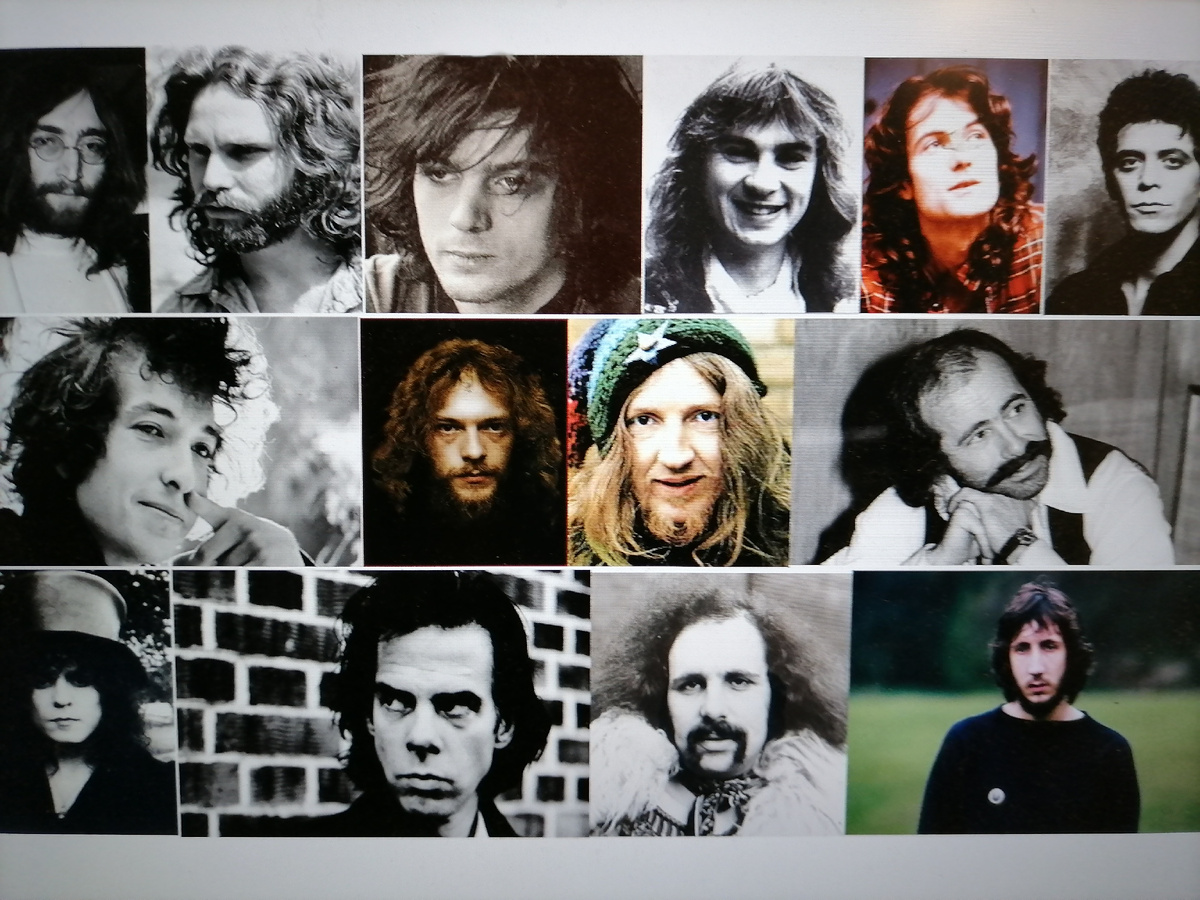 Джон Леннон, Джим Моррисон, Сид Барретт, Питер Синфилд, Питер Хэммилл, Лу Рид, Боб Дилан, Йэн Андерсон, Дэйвид Аллен, Роберт Хантер, Марк Болан, Ник Кэйв, Питер Браун, Пит Тауншенд. 