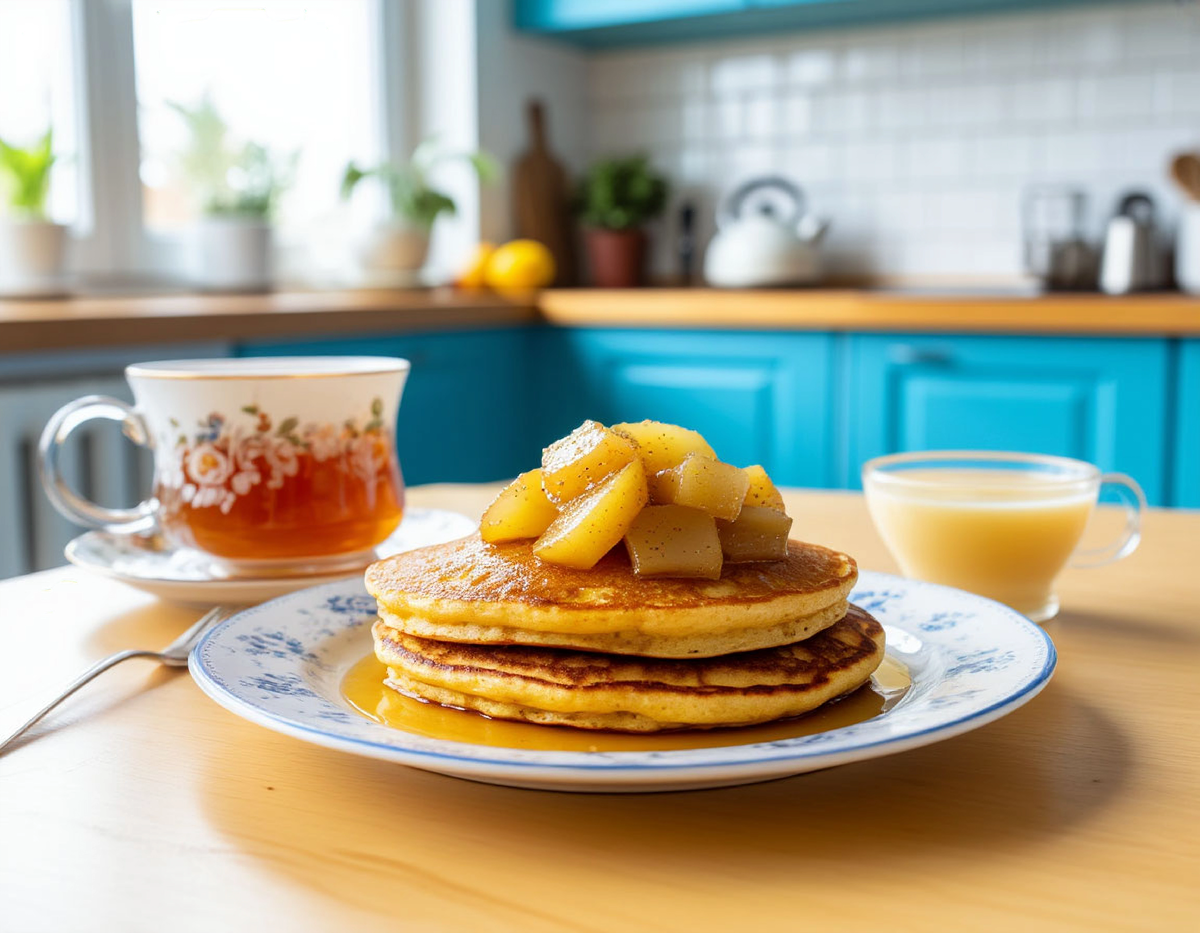 Роскошные оладушки из кабачка и груши особенно хороши с мёдом!