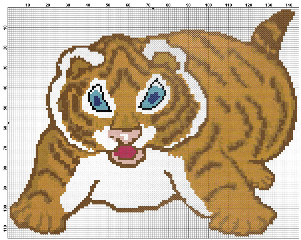 Размер 143 на 113 стежков, цветов 10.