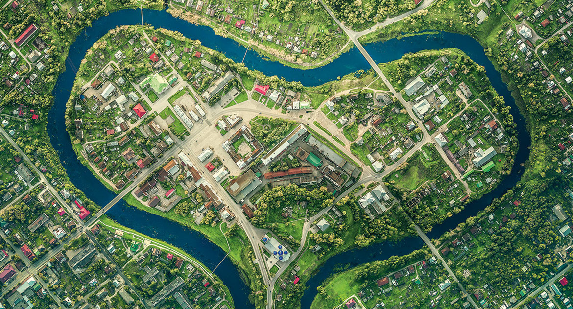 Город Кашин с высоты. Фото из интернета