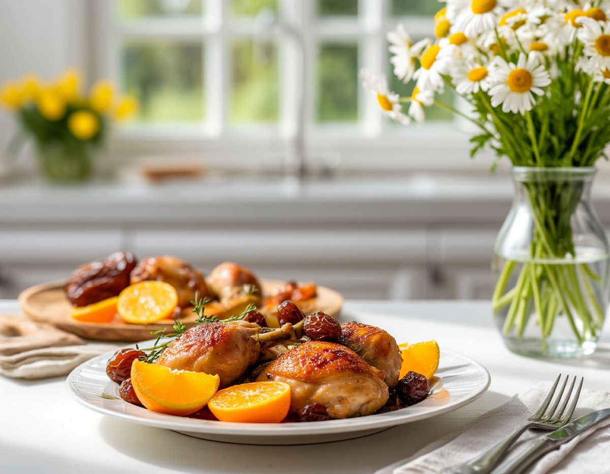 Курочка с апельсинами и финиками - гости будут поражены!