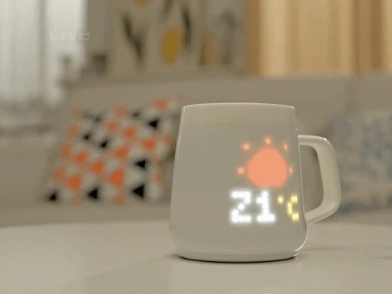    Умная кружка PixelMug P1 показывает погоду и запускает игры