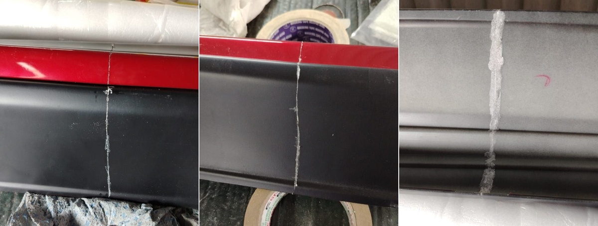 Аккуратно склеиваем пороги стык в стык