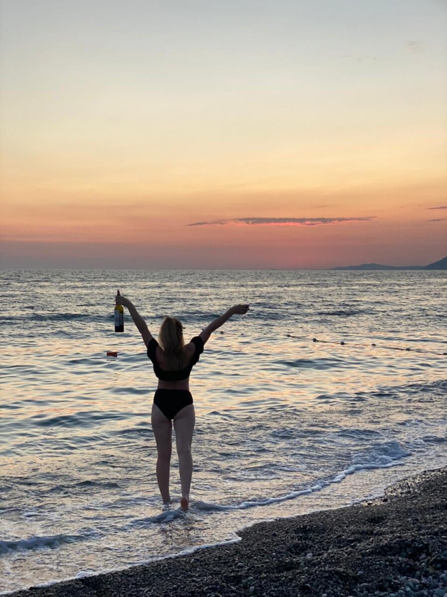 Закат на чёрном море. Гагра