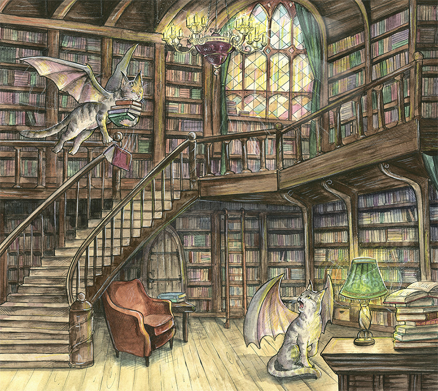 Библиотека московской колдовской академии. // Иллюстрация из книги.