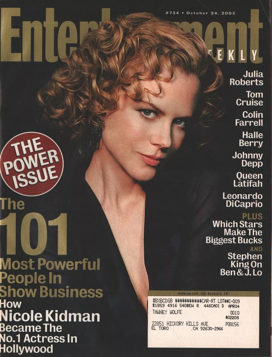 Обложка номера Entertainment Weekly за 24 октября 2003 года со статьёй Стивена Кинга. 