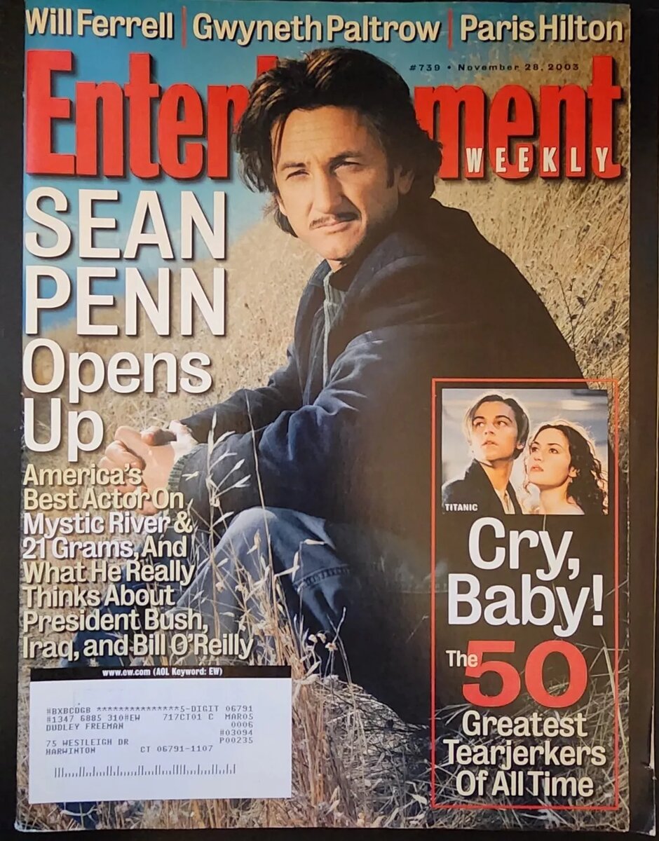 Шон Пенн на обложке и восхищённый отзыв Кинга о фильме с Шоном Пенном - под обложкой.