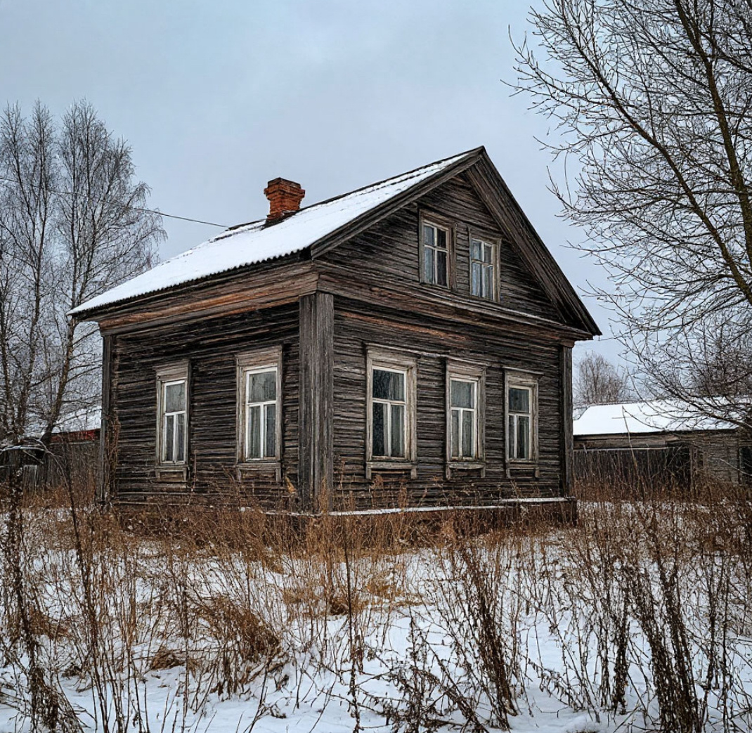 Типичный домок из Чкаловска, где все в основном живут в частных деревянных домах