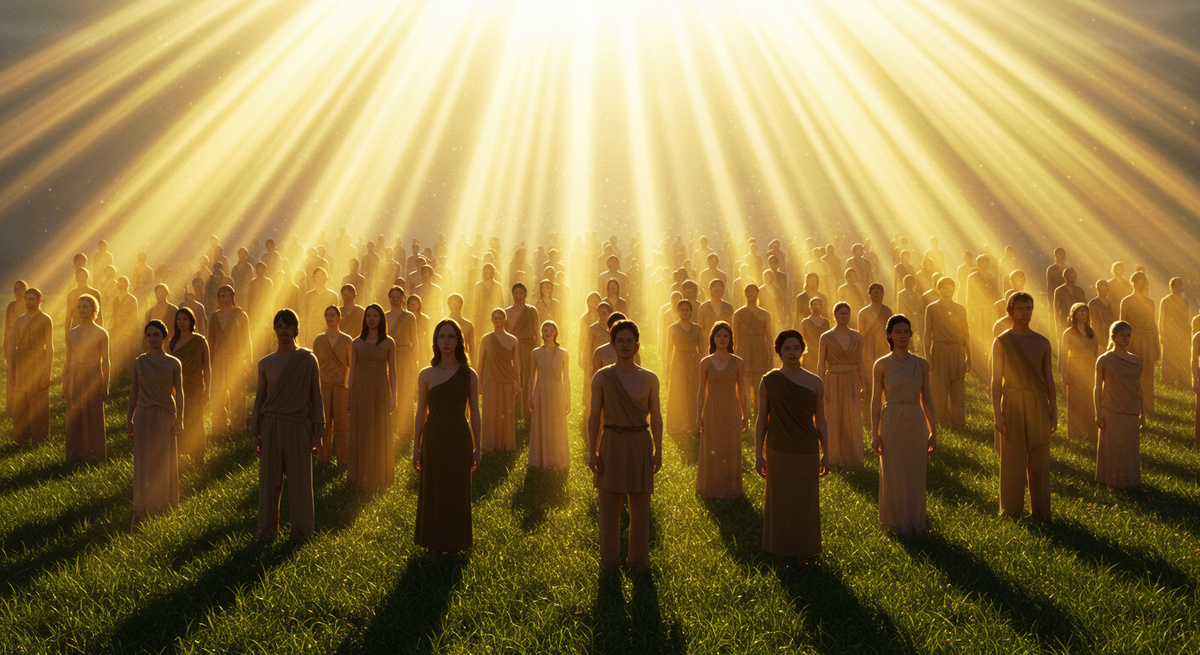 по моему замыслу, одеты все просто, как мы с вами, но ИИ упрямо рисует что то эдакое, простим его:) 