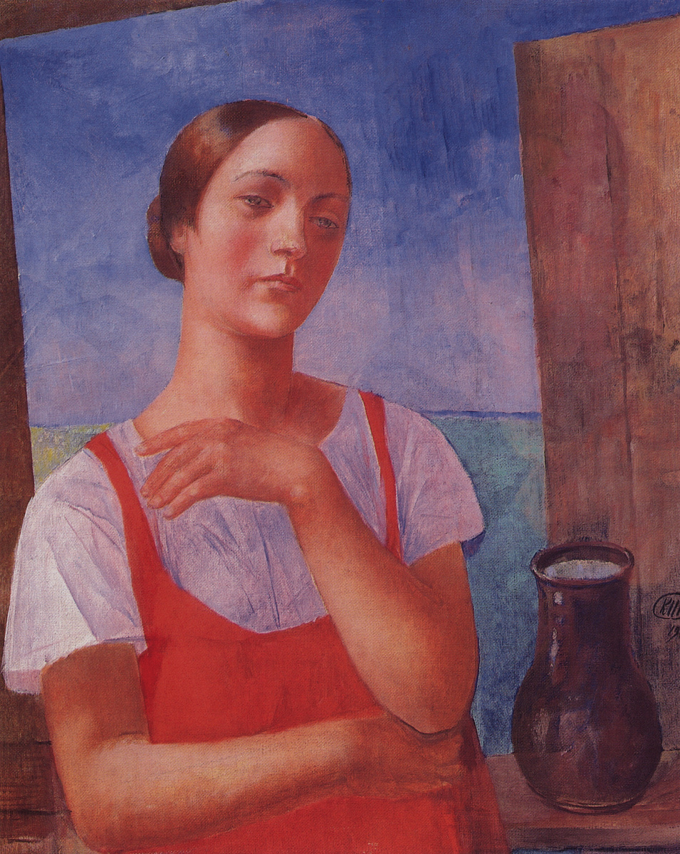 Кузьма Петров-Водкин  —  Девушка в сарафане. 1928.