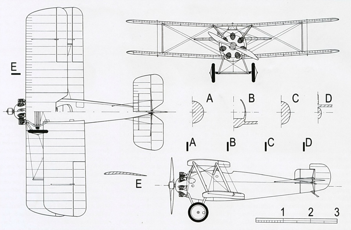 схема второго прототипа Sopwith 8F.1 Snail C4288
