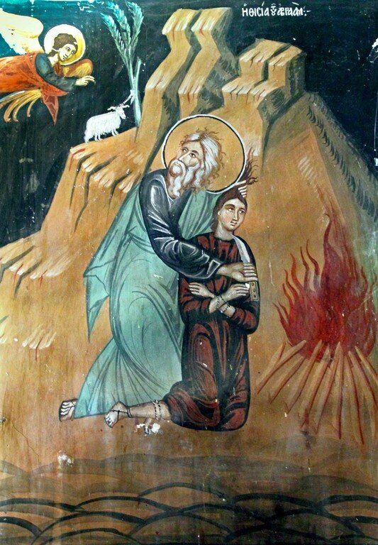 Жертвоприношение Авраама. 16 в. Храм Архангела Михаила и Божией Матери. Кипр.