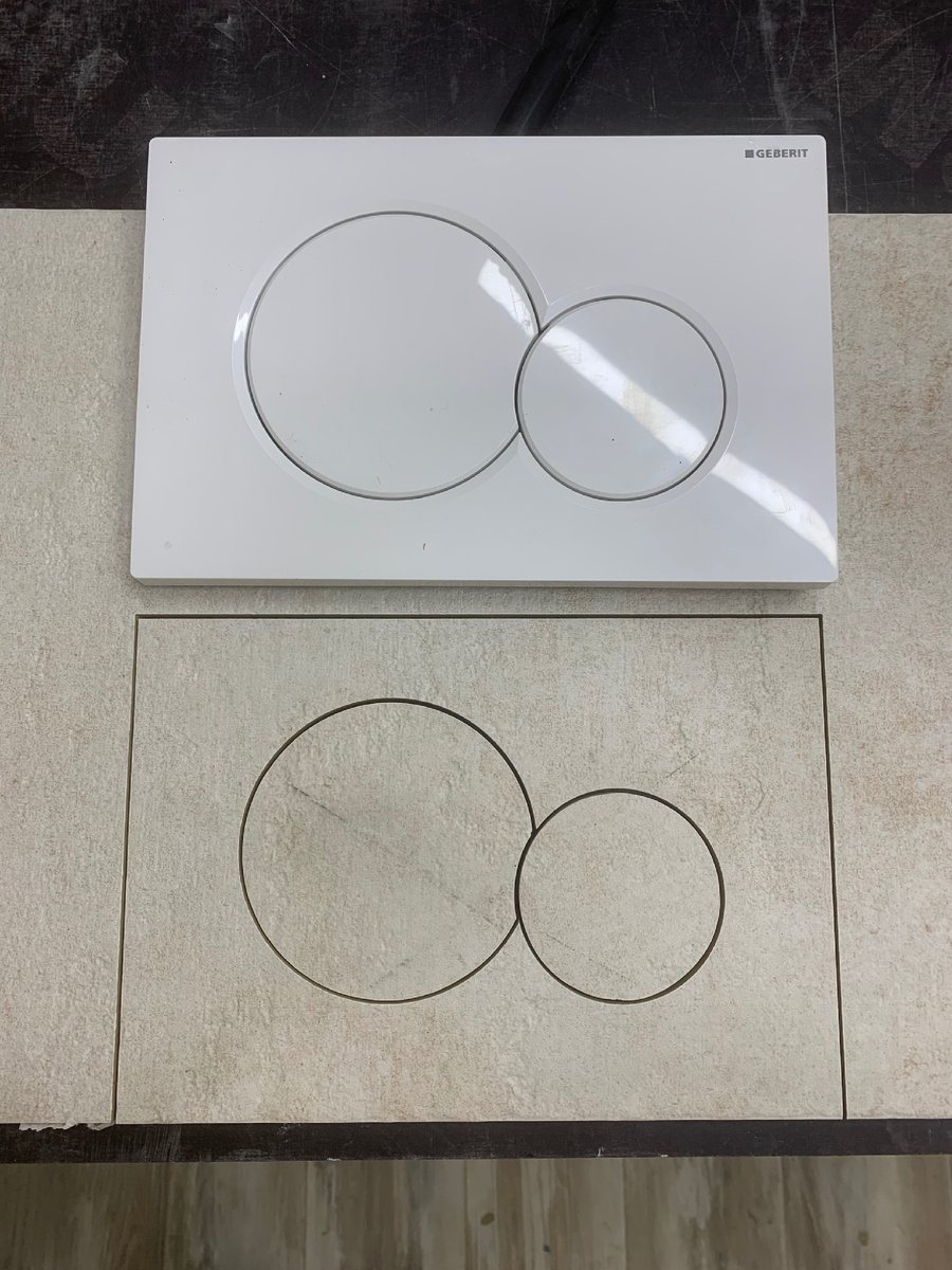 Кнопка инсталляции из керамогранита 