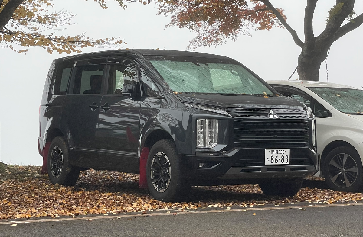 Mitsubishi Delica D5. Ну красивая же? Фоткал в Никко, севернее Токио, в горах. 