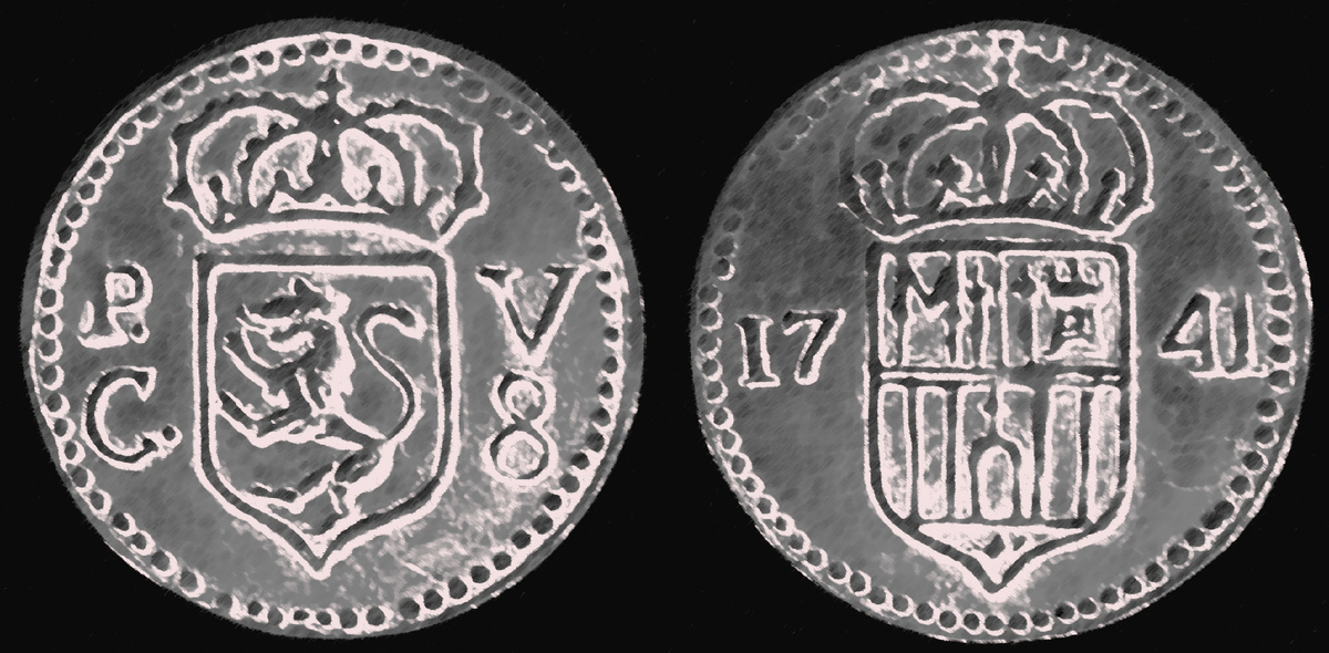 Испанская Куба. 8 кварто 1741, медь. 