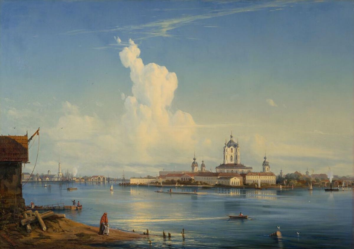 Алексей Боголюбов. Вид на Смольный монастырь с Большой Охты 1851(?) Холст, масло.
Государственная Третьяковская галерея