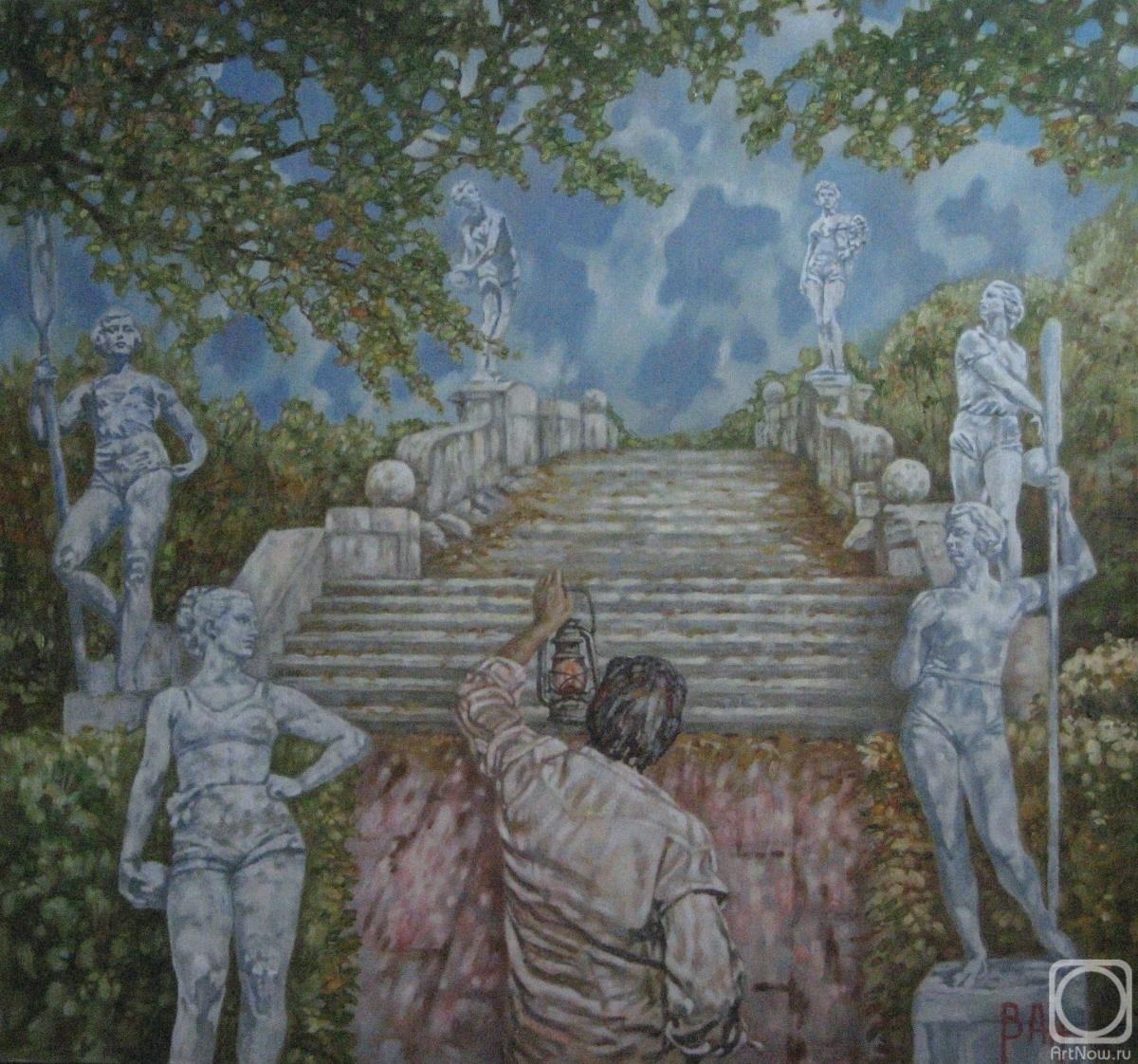 © Анатолий Востриков. Ищу Человека. Холст, масло. 75  x 80см. 2021 г.