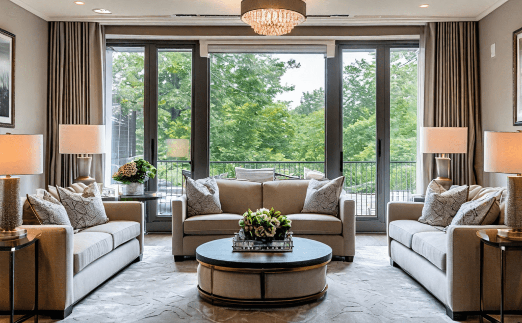    Современный стиль освещения в гостиной дизайнерские решения Keri