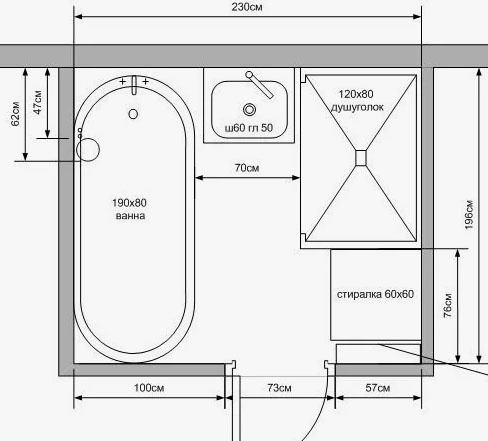 Труба канализации сбоку. Каркас не подойдет.