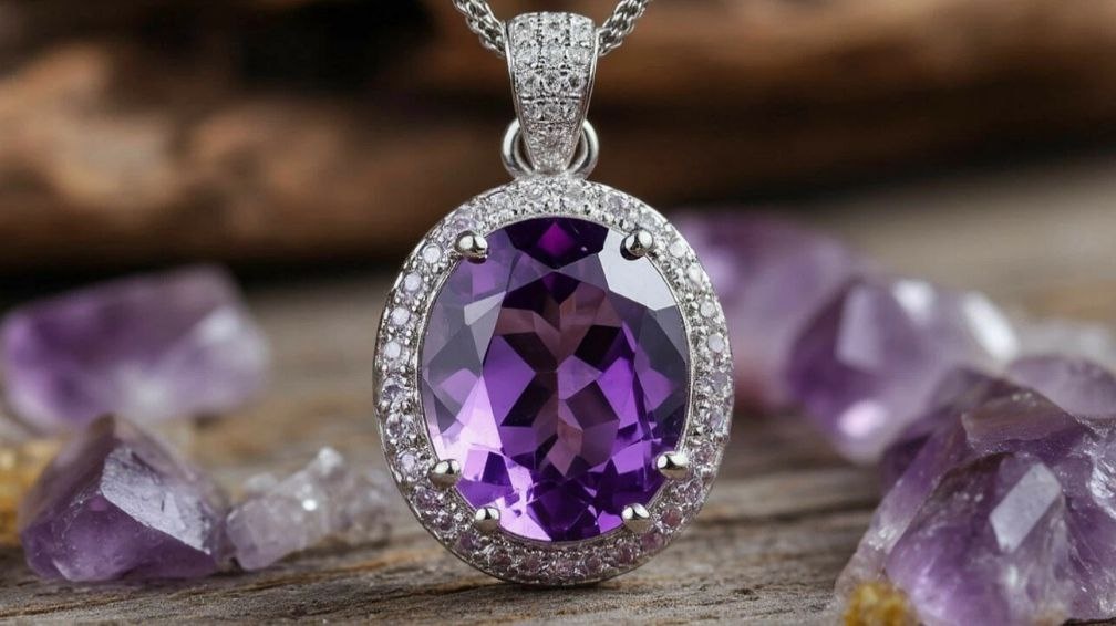 Кулон с аметистом
