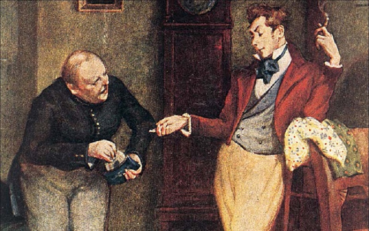 Сцена из "Ревизора". Рисунок А. Константиновского.