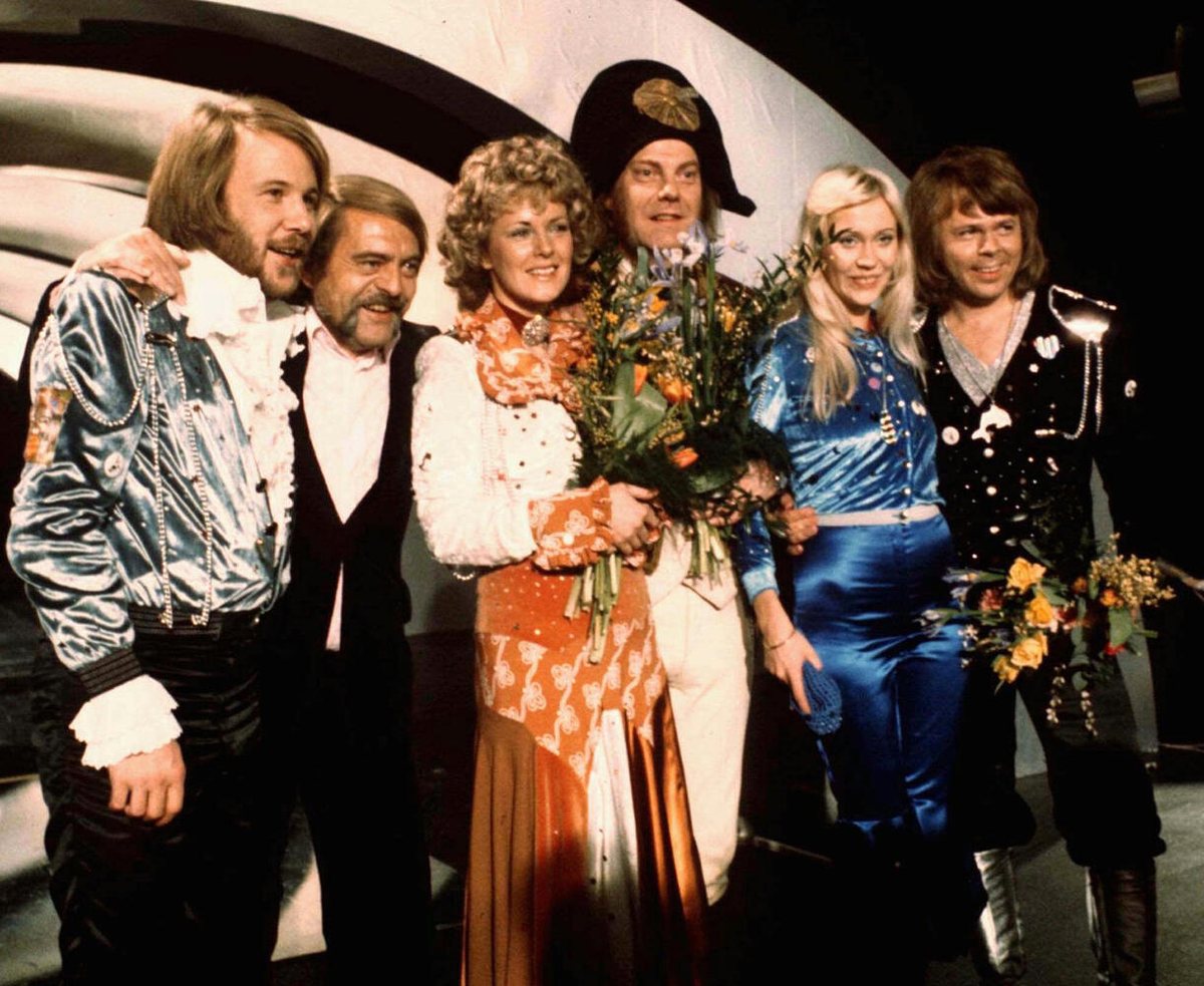 The photo of the Abba group at the Eurovision Song Contest with the song "Waterloo"