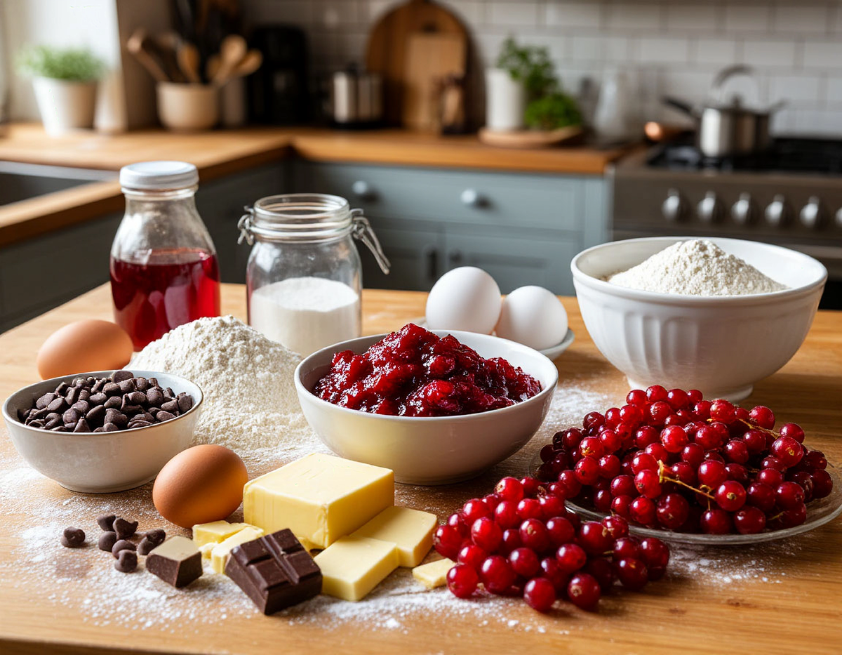 Мне больше понравилось украшать этот торт красной смородиной и шоколадом. Смородина, оказывается, неплохо сочетается с кизиловым вареньем.