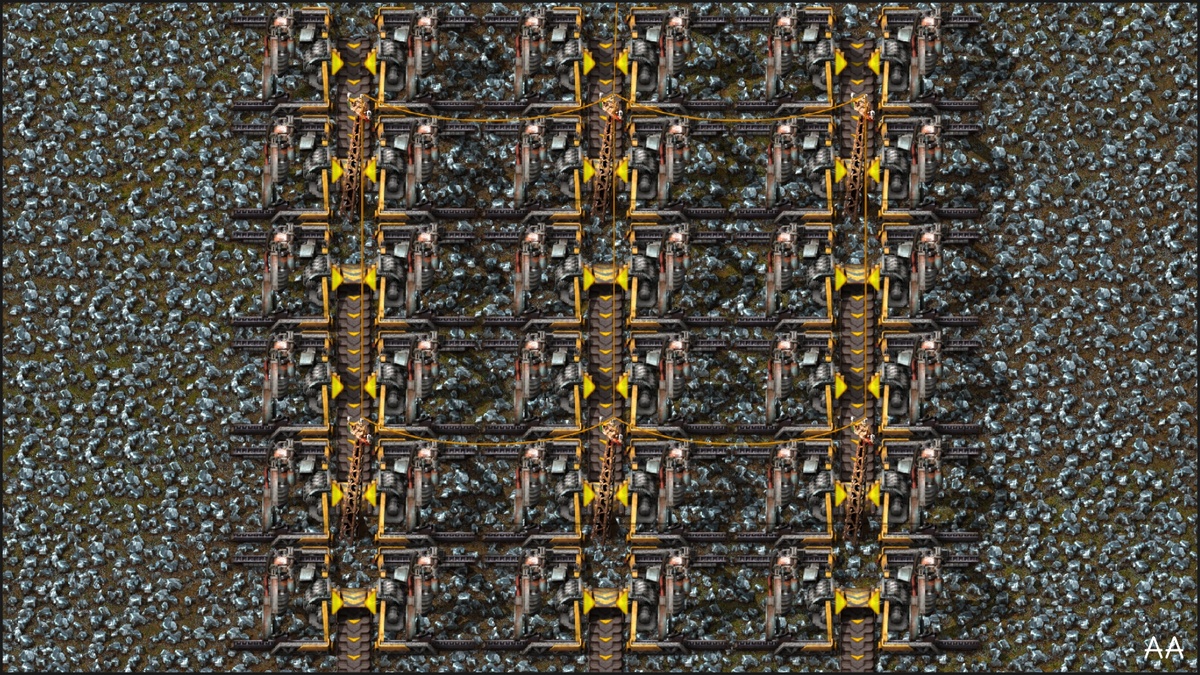 1. Буры расставлены на месторождении руды.