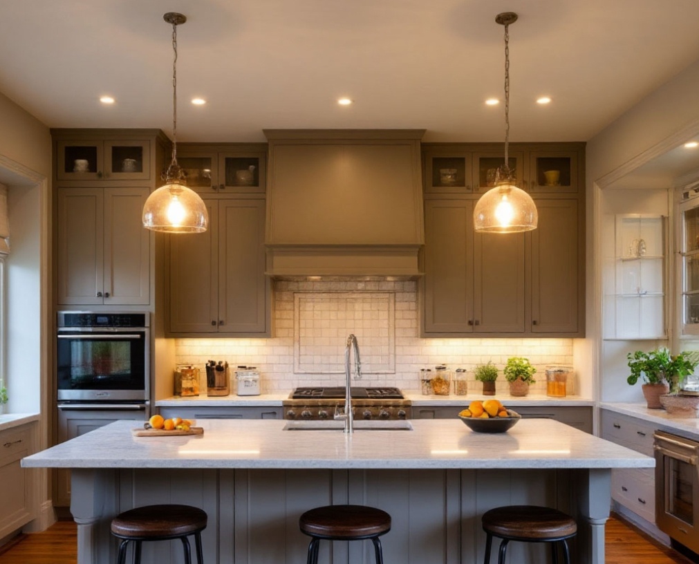 Освещение на кухне 