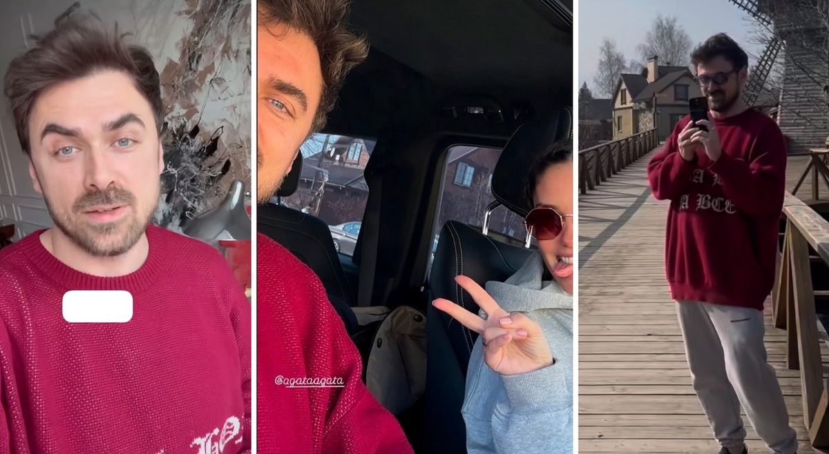 Агата Муцениеце и Петр Дранга на выходные поехали в Простоквашино, взяв с собой Мию. Фото: социальные сети.