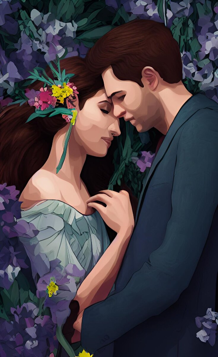 Любовники. Иллюстрация создана с помощью нейросетей DreamAI и Flux Schnell и программы Photoshop