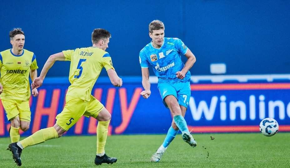    Александр Соболев забил два мяча БАТЭ. Фото: ФК «Зенит»