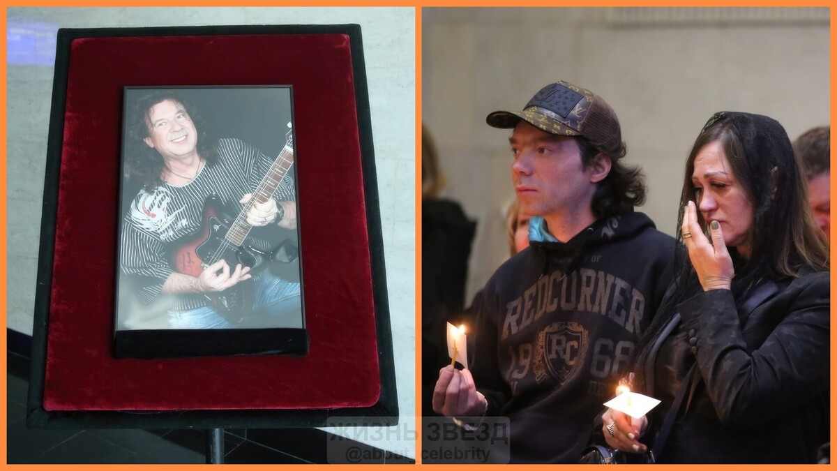 Вдова и сын Александра Кузьмина на прощании 