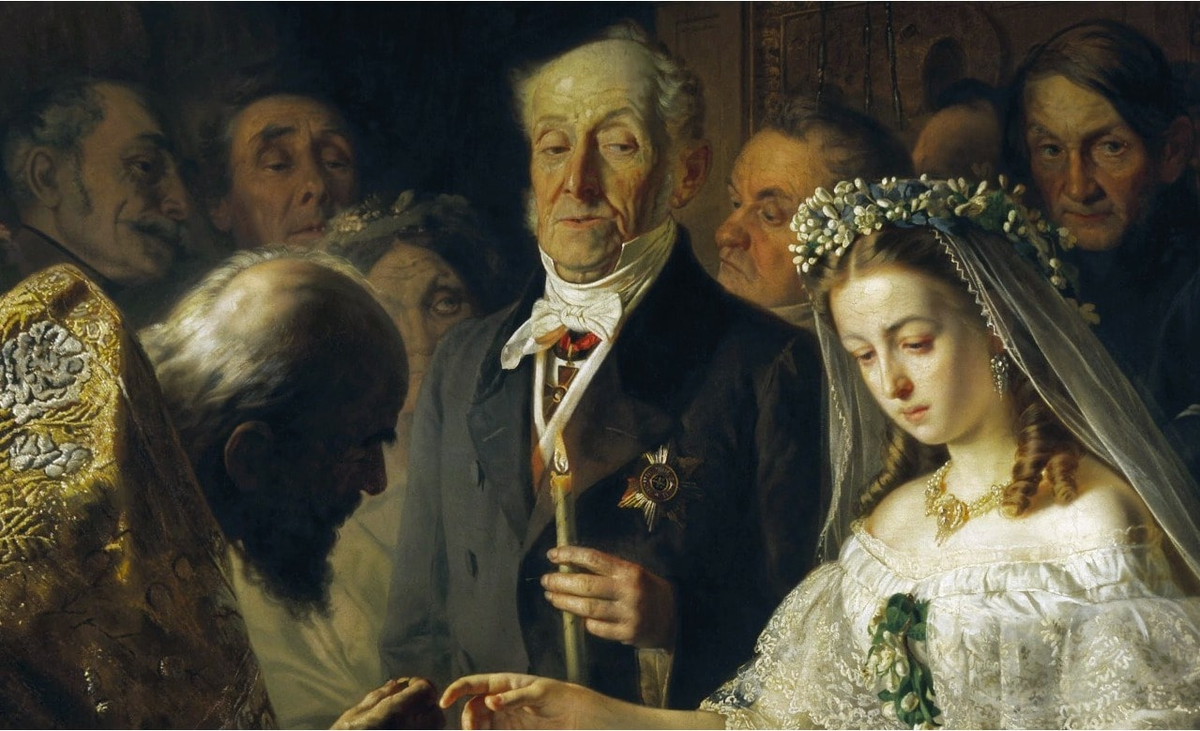 Фрагмент картины Василия Пукирева "Неравный брак"