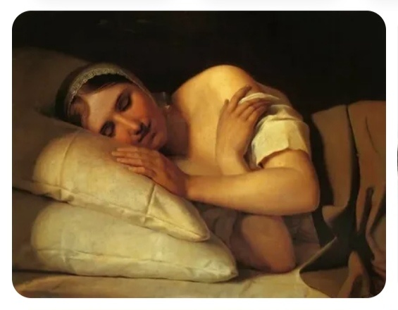 Картина А. Г. Венецианова  ,, Спящая девушка " . 