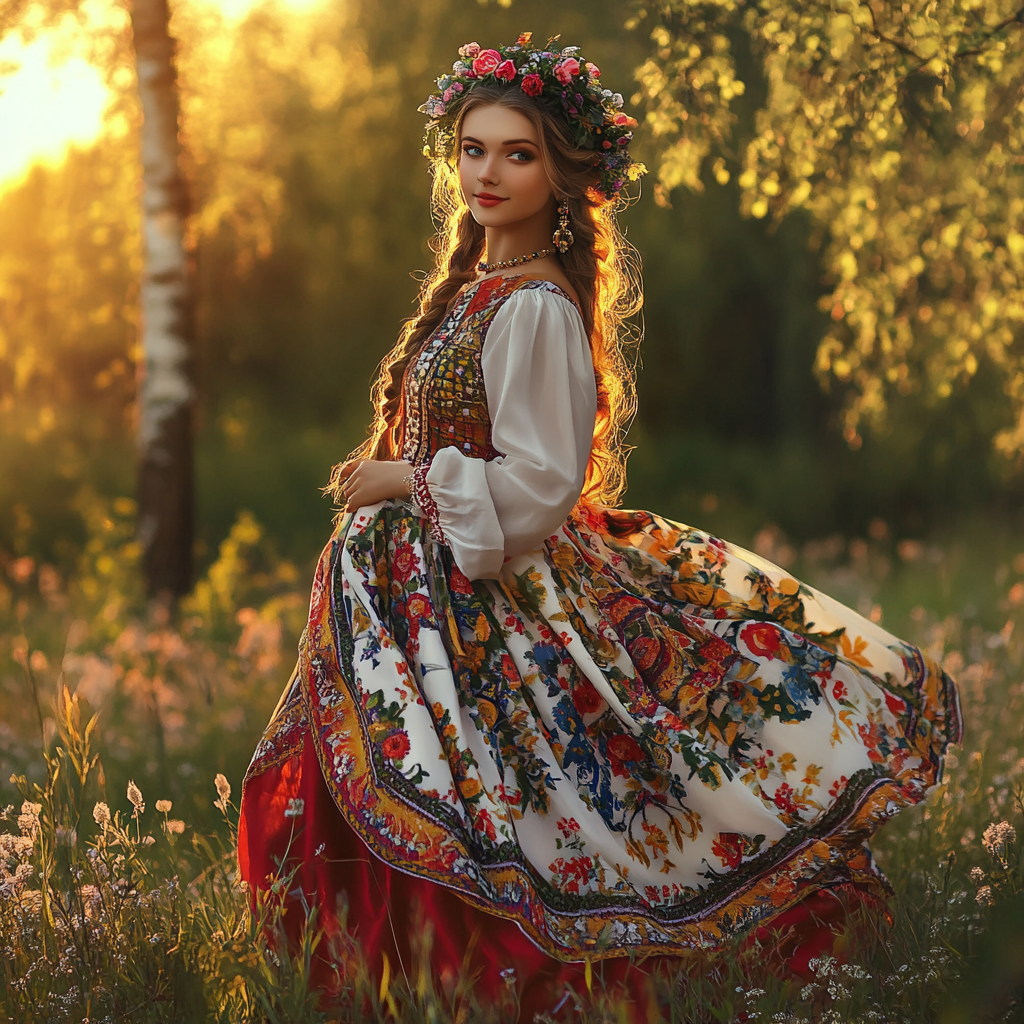 Моя фантазия на тему русской девушки, сделано с помощью нейросетей