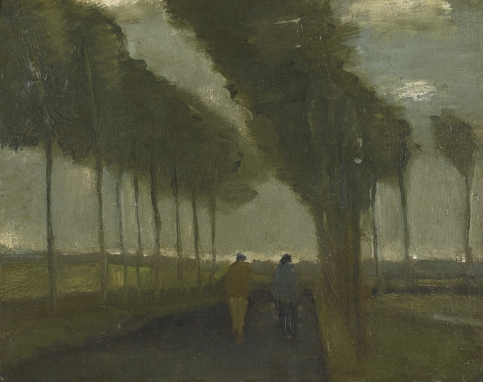 Country lane with two figures - (Загородный переулок с двумя цифрами)