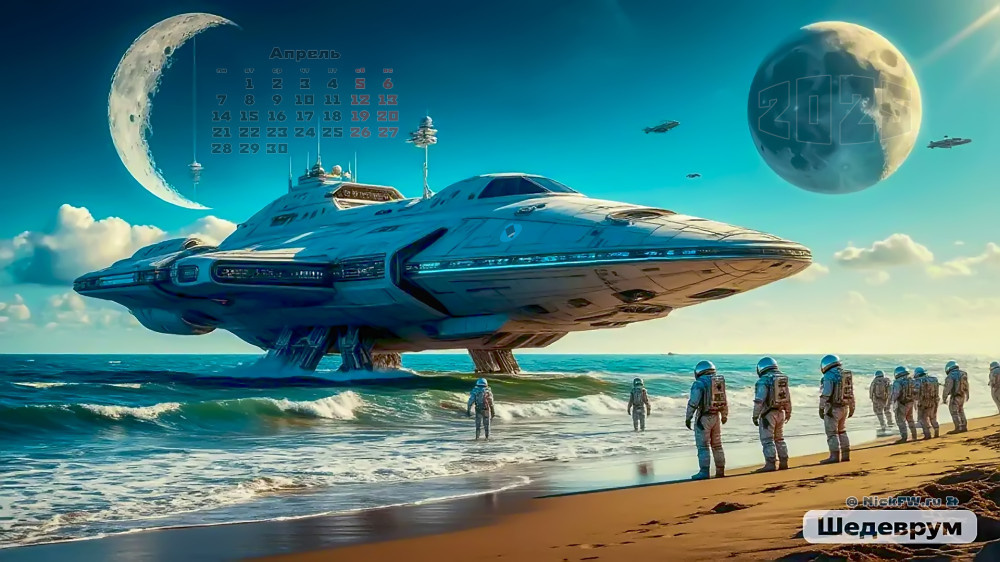 Календарь: "Апрель 2025" © NickFW.ru & Шедеврум v.2.5