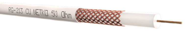 Кабель коаксиальный RG-213, 50 Ом, CU, оплётка 144 нити CU, Netko Optima