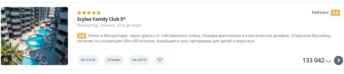 Отель Scylax Family Club 5*: Турция, Махмутлар, Аланья, 20 метров до моря