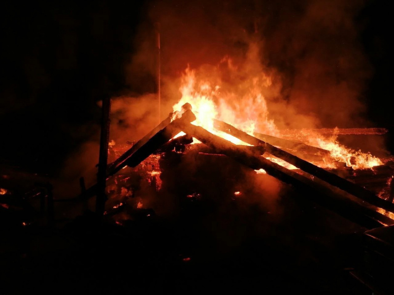    Карельский дом сгорел дотла в Пряжинском районеОПС по Пряжинскому району