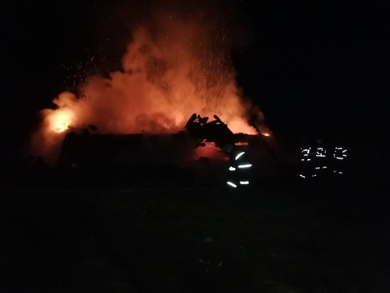    Карельский дом сгорел дотла в Пряжинском районеОПС по Пряжинскому району