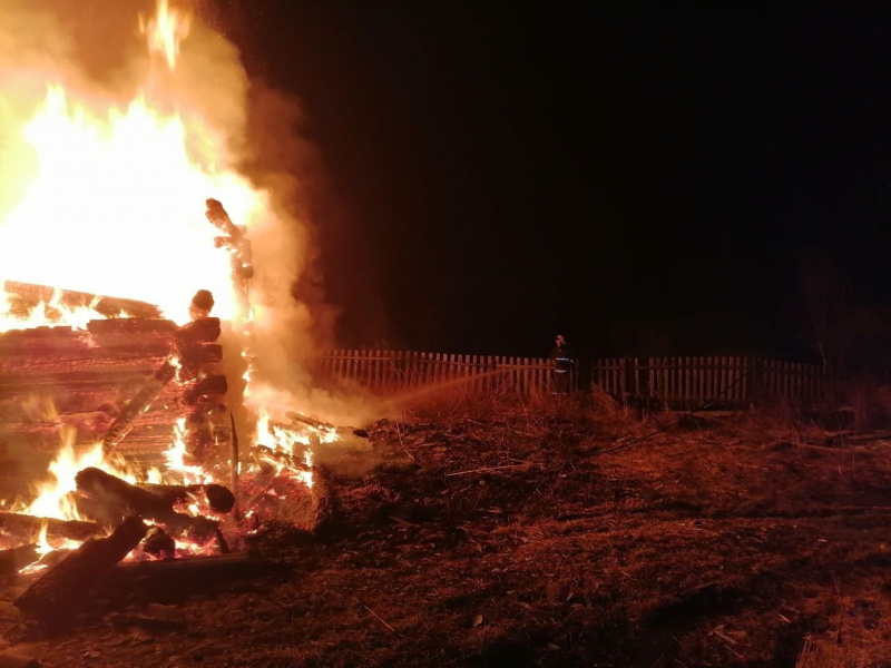    Карельский дом сгорел дотла в Пряжинском районеОПС по Пряжинскому району