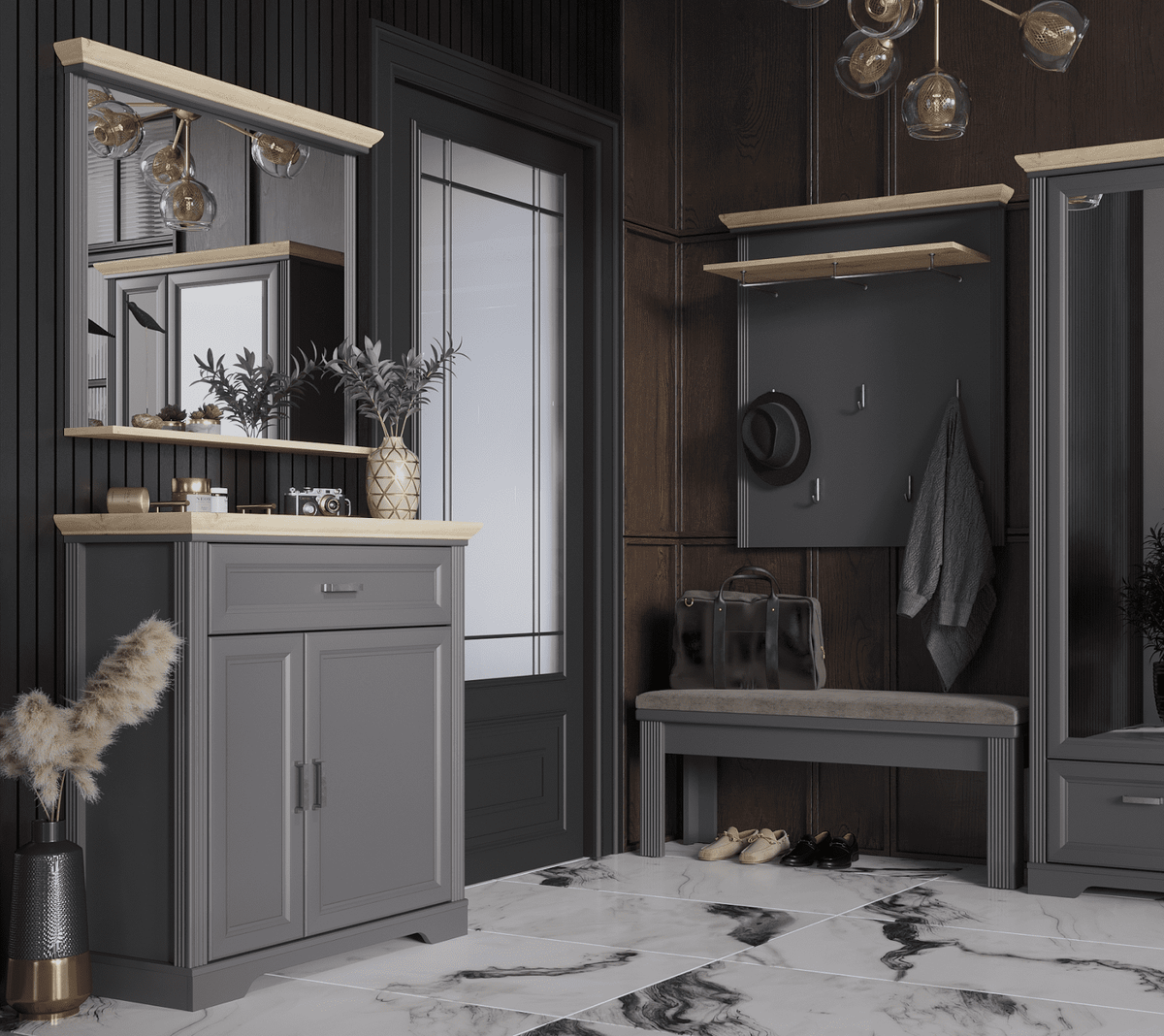 Зеркало Jasmin графит/дуб артизан LUS/90
