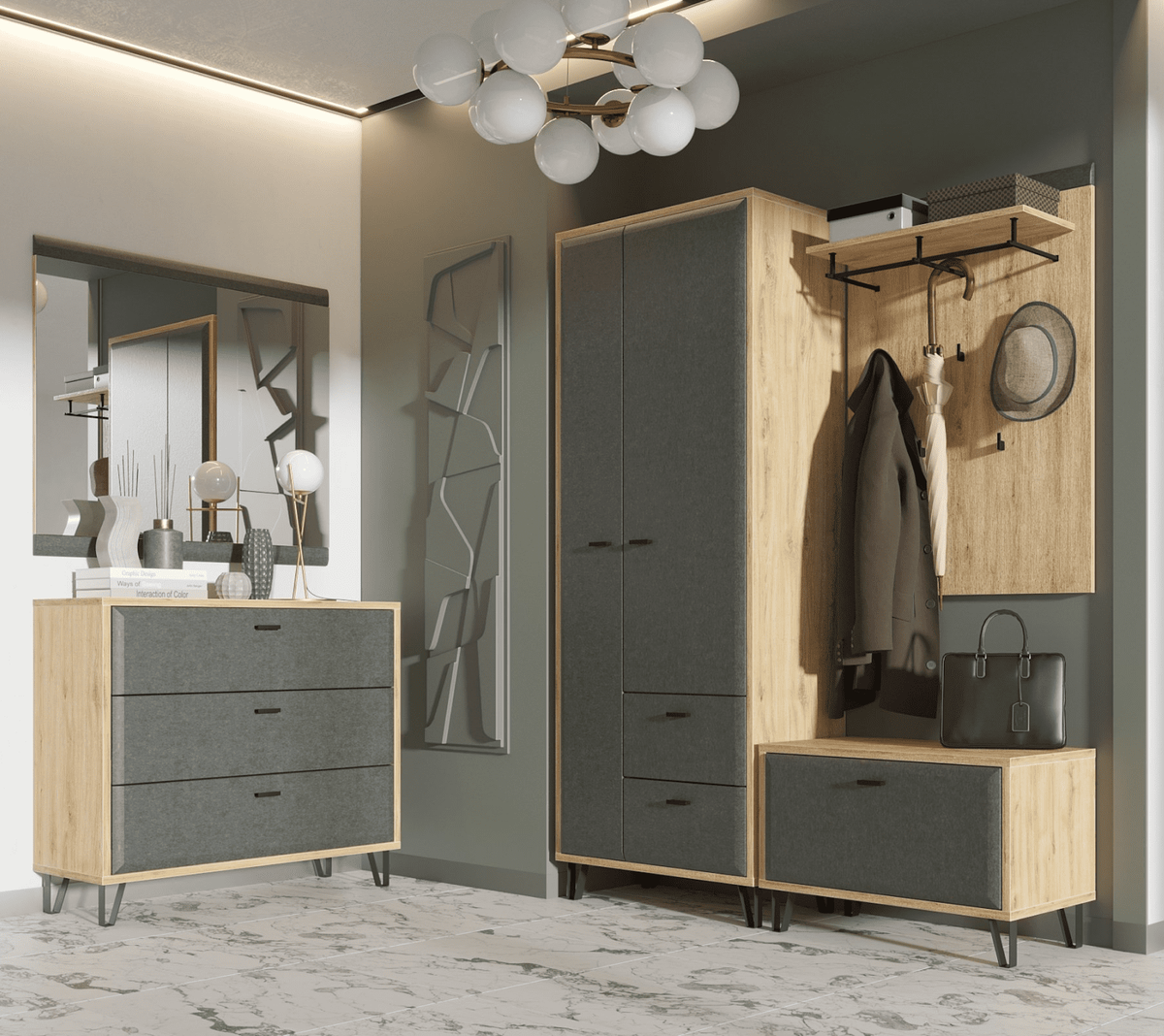 Зеркало Grace дуб наварра/графит LUS
